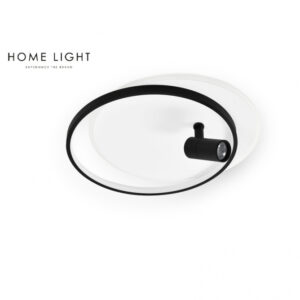 LED plafonjera u crnoj boji interesantnog dizajna i sa jednim spot reflektorom koji se može okretati prema želji.