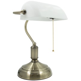 1xE27 max.40W bela bankarska stona lampa