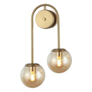 Zidna lampa F7033-2Z SG+AM sa dva grla (E27), doprinosi modernom izgledu vaših prostorija.Izrađena je od metala(boja zlata) i stakla(amber).Ova lampa kombinuje moderan dizajn i funkcionalnost, pružajući elegantno osvetljenje za enterijere svih stilova.Ova jedinstvena lampa elegantnog i modernog izgleda ima za cilj i da adekvatno osvetli i da ukrasi zid na kome je postavite.Zbog svojih dimenzija od 445x250mm ova zidna lampa je idealna za osvetljenje spavaće ili dnevne sobe.