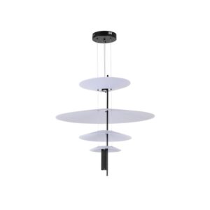 LED viseća lampa Forma FK2008-16VM BK predstavlja spoj elegancije i savremenog dizajna. Zahvaljujući elegantnoj crnoj boji, unosi luksuznu notu u svaki enterijer, doprinoseći modernom i sofisticiranom izgledu vašeg prostora. Opremljena je integrisanim LED svetlom jačine 16W, koje emituje toplu svetlost (3000K) – idealnu za stvaranje prijatne i opuštajuće atmosfere. Kvalitetna izrada od metala i akrila osigurava dugotrajnost i vizuelnu privlačnost. Sa dimenzijama od Ø215x(Ø360mm x 2)xØ680mm, ova lampa je idealna za osvetljavanje trpezarija, dnevnih ili spavaćih soba, gde će se isticati kao centralni dekorativni element.