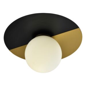 Plafonska lampa Forma F4015-1P BK+SG dodaće vašem prostoru dugotrajno i elegantno osvetljenje. Opremljena je sa jednim E14 grlom što pruža mogućnost izbora sijalica koje želite.Kombiacija crne i zlatne boje lampe dodaje prestižan izgled, a njene dimenzije od 280x280mm omogućavaju da se lako uklopi u različite prostore, bilo da se radi o dnevnoj sobi, hodniku ili spavaćoj sobi. Izrađena od metala i stakla, ova lampa je elegantna, garantuje dugotrajan rad i sofisticiran izgled vašeg prostora.