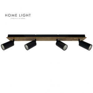 Sa 4 GU10 sijalice, ova spot lampa u crnoj boji sa drvenim detaljima donosi prefinjen dizajn i usmereno svetlo. Pogodna je za spavaće sobe, dnevne sobe, hodnike, ali i komercijalne prostore poput galerija, restorana i kancelarija.