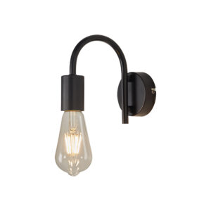 CRNA ZIDNA LAMPA 1*E27