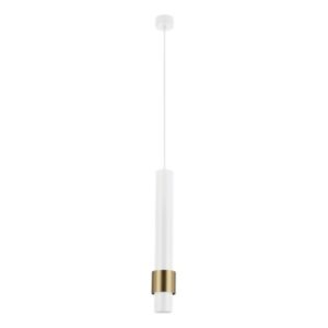 Viseća lampa Forma AFS119-1V WH+SG donosi savremeni minimalistički dizajn u vaš enterijer. Izrađena od aluminijuma u kombinaciji bele i zlatne boje, ova lampa dimenzija 75x430mm lako se uklapa u moderne prostore. Njen cilindrični oblik i GU10 grlo pružaju usmereno svetlo, čineći je idealnim izborom za akcentno osvetljenje ili za osvetljavanje manjih prostorija. Minimalistički izgled i kvalitetna izrada čine ovu lampu odličnim izborom za savremene enterijere.