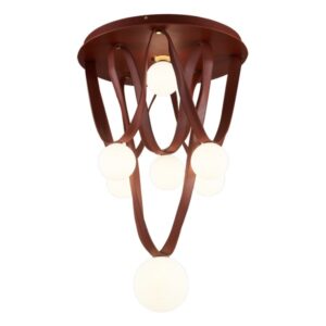 Plafonska lampa Forma FK9014-7C BR braon boje, dodaće vašem prostoru dugotrajno i elegantno osvetljenje. Opremljena je sa sedam GU10 grla.Njene dimenzije od 500x830mm omogućavaju da se lako uklopi u različite prostore, bilo da se radi o dnevnoj sobi, hodniku ili spavaćoj sobi.Izrađena od akrila i kože, ova lampa je elegantna, garantuje dugotrajan rad i sofisticiran izgled vašeg prostora.