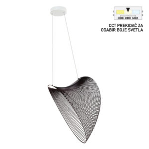 LED viseća lampa Forma FK2018-15V BR u elegantnoj braon boji unosi moderan i sofisticiran izgled u svaki enterijer. Sa snagom od 15W i integrisanim LED izvorom svetla, obezbeđuje efikasno i dugotrajno osvetljenje uz nisku potrošnju energije. Izrađena je od kvalitetnog akrila, što joj daje lagan, ali upečatljiv vizuelni efekat. Lampa poseduje CCT prekidač koji omogućava izbor boje svetla između 3000K (toplo belo), 4000K (neutralno belo) i 6400K (hladno belo), pa se osvetljenje može lako prilagoditi ambijentu i vašim potrebama. Zahvaljujući dimenzijama 450 × 500 mm i atraktivnom dizajnu, idealan je izbor za trpezarije, dnevne i spavaće sobe, kao i za savremene poslovne prostore.