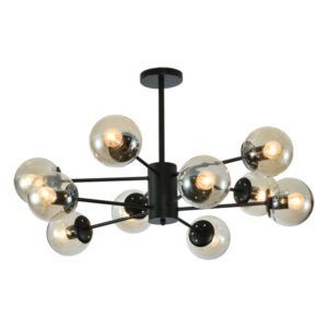 Luster Forma FK7008-10L BK sa deset E27 grla, dodaće vašem prostoru dugotrajno i elegantno osvetljenje.Izrađen je od metala(crnaboja) i stakla(amber boja).Ovaj luster garantuje dugotrajan rad i sofisticiran izgled vašeg prostora, a njene dimenzije od 922x675mm omogućavaju da se lako uklopi u različite prostore, bilo da se radi o dnevnoj sobi,trpezariji ili spavaćoj sobi.