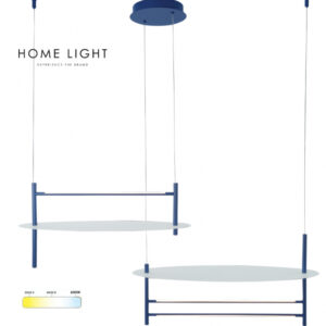 Luster SOLEA 28 sa 34W i mogućnošću promene temperature (boje) svetla, u kombinaciji bele i plave boje, idealan je za moderne prostore poput trpezarija, dnevnih soba i galerija, dodajući osvežavajući vizuelni efekat.