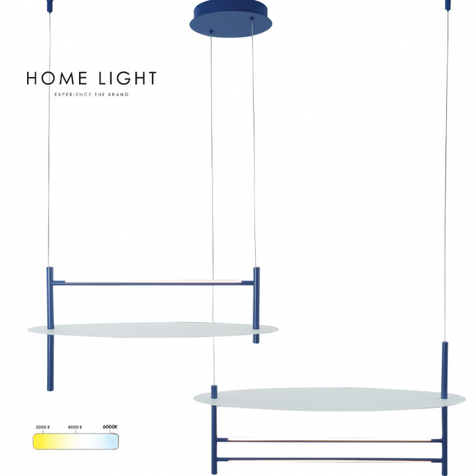 Luster SOLEA 28 sa 34W i mogućnošću promene temperature (boje) svetla, u kombinaciji bele i plave boje, idealan je za moderne prostore poput trpezarija, dnevnih soba i galerija, dodajući osvežavajući vizuelni efekat.