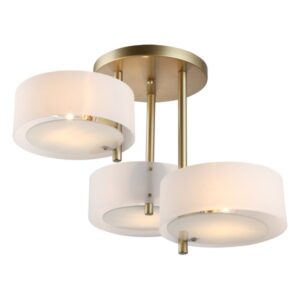 Plafonska lampa Forma F7030-3C SG dodaće vašem prostoru dugotrajno i elegantno osvetljenje. Opremljena je sa tri E27 grla što pruža mogućnost izbora sijalica koje želite. Mat zlatna boja lampe dodaje prestižan izgled, a njene dimenzije od 570x400mm omogućavaju da se lako uklopi u različite prostore, bilo da se radi o dnevnoj sobi, hodniku ili spavaćoj sobi. Izrađena od metala i stakla(abažur), ova lampa je elegantna, garantuje dugotrajan rad i sofisticiran izgled vašeg prostora.
