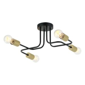 Dekorativna crna zidna lampa Forma F7264-4C sa četiri grla (E27), izrađena od metala u dimenziji 425x450mm.Pogodna je kako za Vaš dom, tako i za ugostiteljske i hotelske objekte.Što se tiče tipa sijalica naša preporuka je LED filament sijalica.