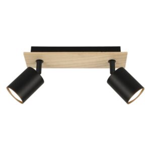 Spot lampa Forma FG151-2 BK+WD sa dva grla (GU10) doprinosi modernom izgledu vaših prostorija.Izrađena je od metala u crnoj boji sa elewmentima od drveta.Dizajn je modernog karaktera, sa elegantnim detaljima koji upotpunjuju njen luksuzni izgled.Zahvaljujući elegantnom horizontalnom obliku, bojama, originalnom i modernom dizajnu, može se uklopiti uz većinu enterijera.Zbog svojih dimenzija od 400x120mm ova lampa je idealna za trpezarije, dnevne sobe, spavaće sobe.
