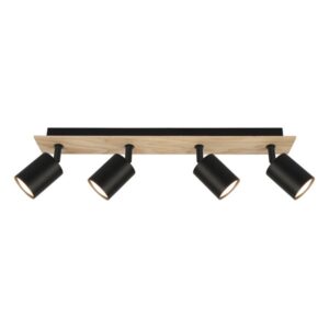 Spot lampa Forma FG151-4 BK+WD sa četiri grla (GU10) doprinosi modernom izgledu vaših prostorija.Izrađena je od metala u crnoj boji sa elementima od drveta.Dizajn je modernog karaktera, sa elegantnim detaljima koji upotpunjuju njen luksuzni izgled.Zahvaljujući elegantnom horizontalnom obliku, bojama, originalnom i modernom dizajnu, može se uklopiti uz većinu enterijera.Zbog svojih dimenzija od 500x120mm ova lampa je idealna za trpezarije, dnevne sobe, spavaće sobe.