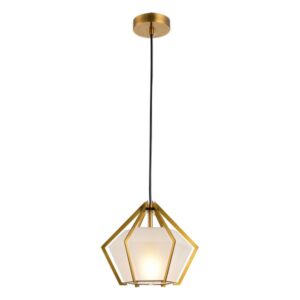Visilica Forma VE733-24 odlikuje se elegantno svedenim dizajnom, sa staklenim abažurom u beloj boji, prečnika 240mm, koji je obuhvaćen metalnim abažurom u sofisticiranoj zlatnoj boji. Kontrast zlatnom telu je crni kabl od 1000mm čiju visinu sami možete podešavati. Njena jednostavna forma dodaje jedinstven šarm prostoru, bilo da je postavljena u kuhinji, trpezariji ili dnevnoj sobi. Opremljena je sa E27 grlom koje omogućava prijatno i ujednačeno osvetljenje u prostoru.