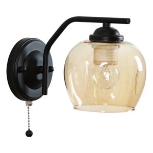 Dekorativna crna zidna lampa Forma F7269-1Z sa jednim grlom (E27), izrađena od metala i stakla u dimenziji 230x130x150mm.Pogodna je kako za Vaš dom, tako i za ugostiteljske i hotelske objekte.