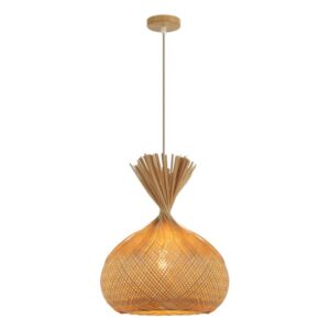 Viseća lampa Forma F7850-1V NT spaja prirodne materijale i ručni rad, unoseći toplinu i posebnu atmosferu u svaki prostor. Napravljena je od pažljivo pletenih listova bambusa, koji propuštaju prijatno, toplo svetlo i bacaju zanimljive senke po prostoriji. Svaka lampa je unikatna, jer je ručno izrađena, što dodatno doprinosi njenom šarmu i autentičnosti. Opremljena je jednim grlom za sijalicu tipa E27, što omogućava izbor osvetljenja po vašoj želji. Dimenzije lampe su 400×1700 mm, što je čini idealnim izborom za dnevne sobe, trpezarije, spavaće sobe, ali i ambijentalno osvetljenje u ugostiteljskim objektima.