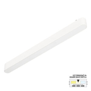 LED magnetna svetiljka Forma FMS1001-18 BK predstavlja moderno i funkcionalno rešenje za osvetljenje, namenjeno montaži na magnetnu ultra slim šinu. Zahvaljujući izduženom i tankom kućištu dimenzija 352×30x25mm, izrađenom od aluminijuma i plastike u elegantnoj crnoj boji, svetiljka se neupadljivo uklapa u svaki savremen enterijer, zadržavajući čist i minimalan estetski utisak. Opremljena je integrisanim LED svetlom jačine 18W, koje pruža ravnomerno i prijatno osvetljenje, dok mlečno beli difuzor ravnomerno raspršuje svetlost. CCT prekidač omogućava izbor boje svetla – 3000K, 4000K ili 6400K, u zavisnosti od željenog ambijenta. Ultra slim šina, uz tanak dizajn svetiljke, doprinosi elegantnom i diskretnom izgledu prostora, čineći rasvetu gotovo neprimetnom dok u potpunosti zadovoljava sve funkcionalne potrebe.
