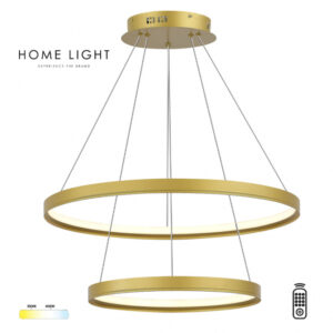 Solea 62 LED luster snage 50W u zlatnoj boji predstavlja spoj snažnog osvetljenja i dekorativnog dizajna. Opremljen je daljinskim upravljačem za jednostavno podešavanje temperature svetla između 3000K i 4000K.