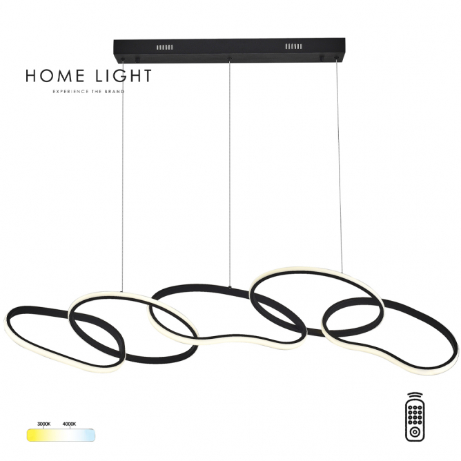 Solea 63 LED luster snage 48W u crnoj boji je savremeno plafonsko osvetljenje sa ravnomernom distribucijom svetla. Uz daljinski upravljač, omogućava lako biranje između 3000K i 4000K temperature svetla.