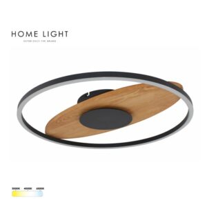 SOLEA 80 plafonska LED svetiljka 30W CCT crna/drvo je moderna plafonska rasveta koja kombinuje prirodan izgled drveta i elegantnu crnu završnu obradu, uz snažno i efikasno LED osvetljenje od 1600 lm. Zahvaljujući CCT funkciji, omogućava izbor između tople, neutralne i hladne svetlosti, što je čini idealnom za dnevne sobe, spavaće sobe, hodnike i moderne enterijere. Ova plafonska svetiljka prečnika 400 mm koristi integrisani LED izvor svetla od 30W i pruža ravnomerno osvetljenje uz nisku potrošnju energije. CCT switch funkcija omogućava jednostavno menjanje temperature svetla (3000K / 4000K / 6500K), pa se lako prilagođava različitim ambijentima i potrebama prostora. Kombinacija metala, plastike i dekorativnog drveta daje svetiljci savremen i prirodan izgled, koji se uklapa u minimalističke, skandinavske i moderne enterijere. CRI 80 obezbeđuje prirodnu reprodukciju boja, dok Eaglerise driver garantuje stabilan rad i dug vek trajanja. SOLEA 80 plafonska svetiljka je odlično rešenje za sve koji žele funkcionalnu, dekorativnu i energetski efikasnu LED rasvetu u jednom proizvodu.